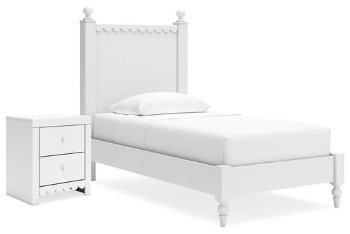 Ashley Express - Mollviney Twin Panel Bed with Nightstand - Walo Furniture