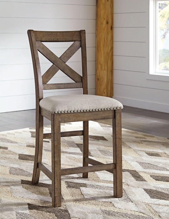 Ashley Express - Moriville Upholstered Barstool (2/CN) - Walo Furniture