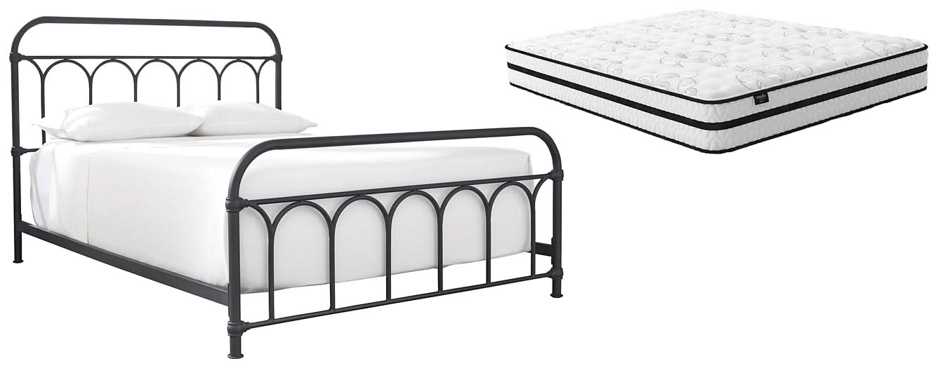 Ashley Express - Nashburg Queen Metal Bed with Mattress - Walo Furniture