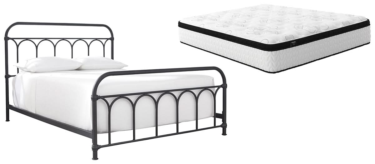 Ashley Express - Nashburg Queen Metal Bed with Mattress - Walo Furniture