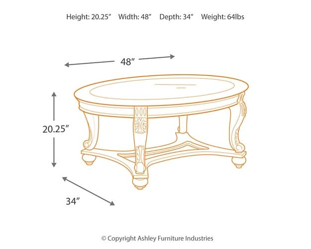 Ashley Express - Norcastle Oval Cocktail Table - Walo Furniture