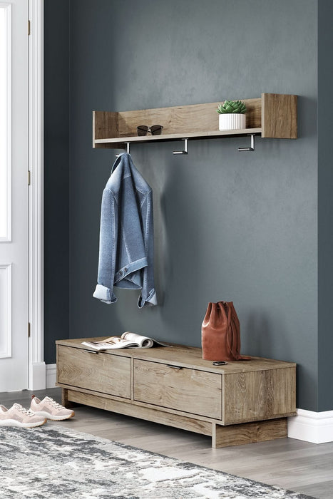 Ashley Express - Oliah Bench with Coat Rack - Walo Furniture