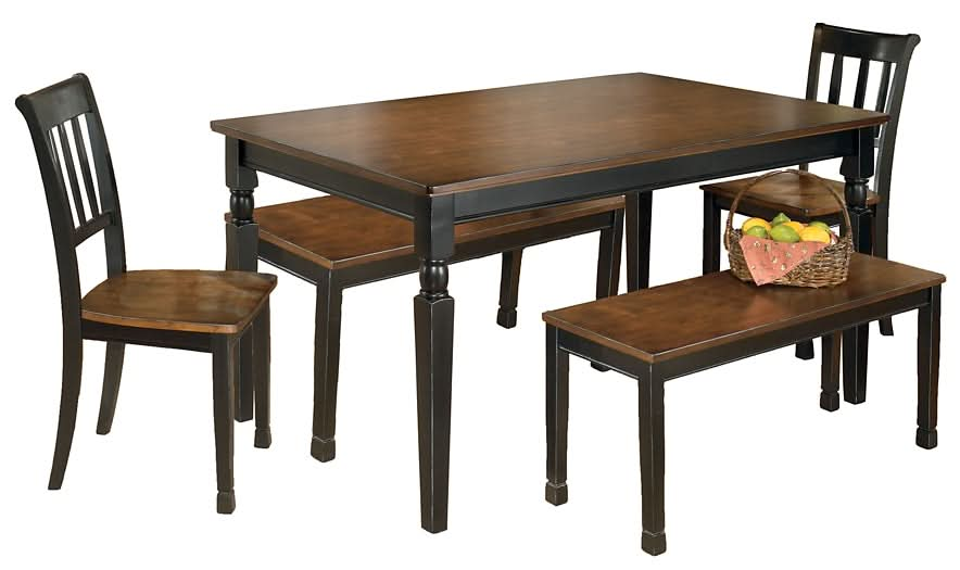 Ashley Express - Owingsville Dining Table and 2 Chairs and 2 Benches - Walo Furniture