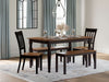 Ashley Express - Owingsville Dining Table and 2 Chairs and 2 Benches - Walo Furniture