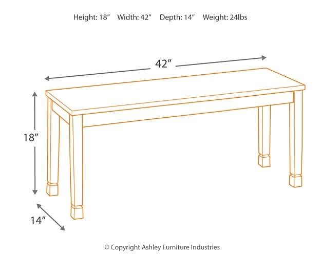 Ashley Express - Owingsville Dining Table and 4 Chairs and Bench - Walo Furniture