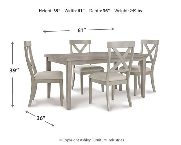 Ashley Express - Parellen Dining Table and 4 Chairs - Walo Furniture