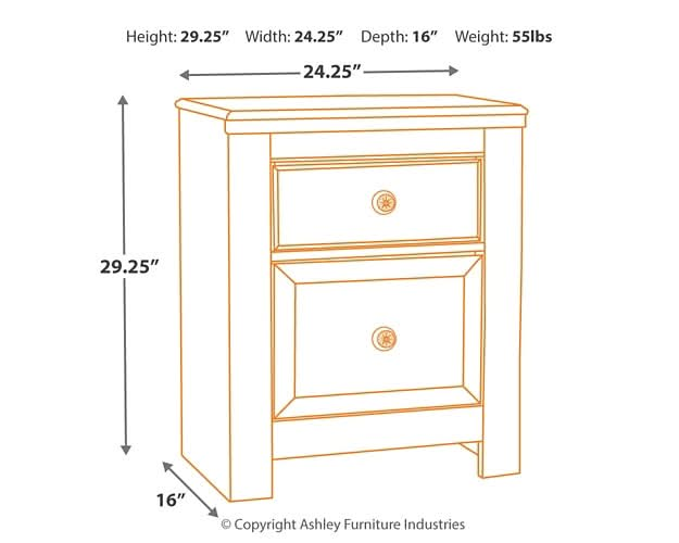 Ashley Express - Paxberry Two Drawer Night Stand - Walo Furniture