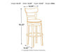 Ashley Express - Pinnadel UPH Swivel Barstool (1/CN) - Walo Furniture