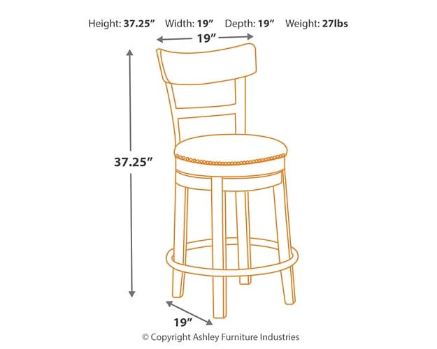 Ashley Express - Pinnadel UPH Swivel Barstool (1/CN) - Walo Furniture