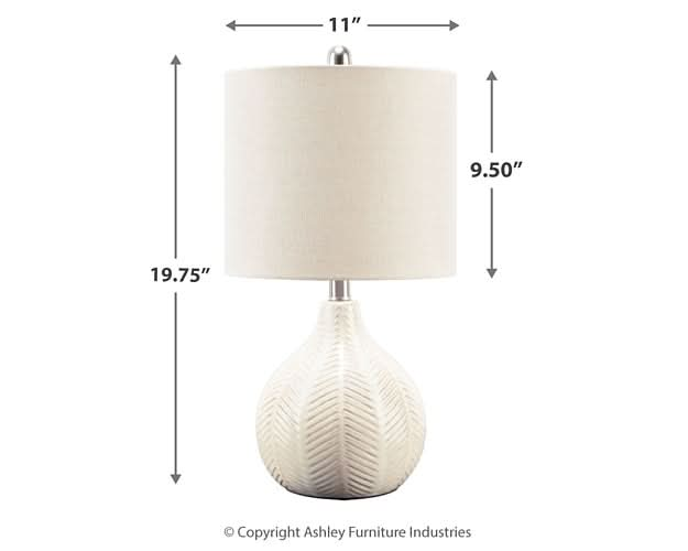 Ashley Express - Rainermen Ceramic Table Lamp (1/CN) - Walo Furniture