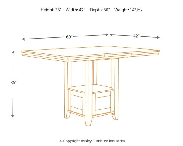 Ashley Express - Ralene RECT DRM Counter EXT Table - Walo Furniture