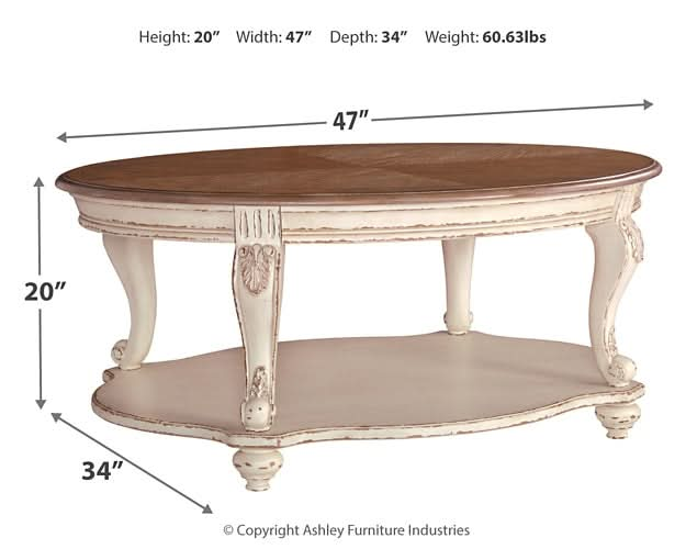 Ashley Express - Realyn Oval Cocktail Table - Walo Furniture