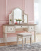 Ashley Express - Realyn Vanity/Mirror/Stool (3/CN) - Walo Furniture