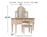 Ashley Express - Realyn Vanity/Mirror/Stool (3/CN) - Walo Furniture