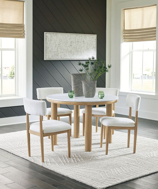 Ashley Express - Sawdyn Dining Table and 4 Chairs - Walo Furniture