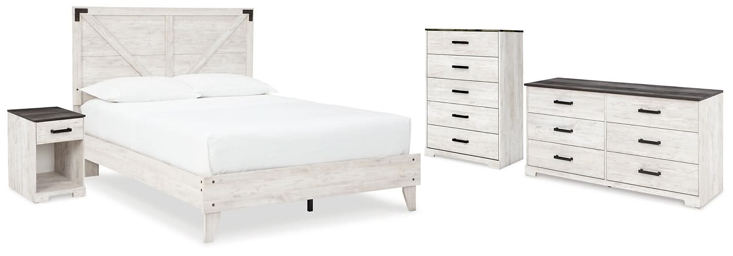 Ashley Express - Shawburn Queen Platform Bed with Dresser, Chest and Nightstand - Walo Furniture