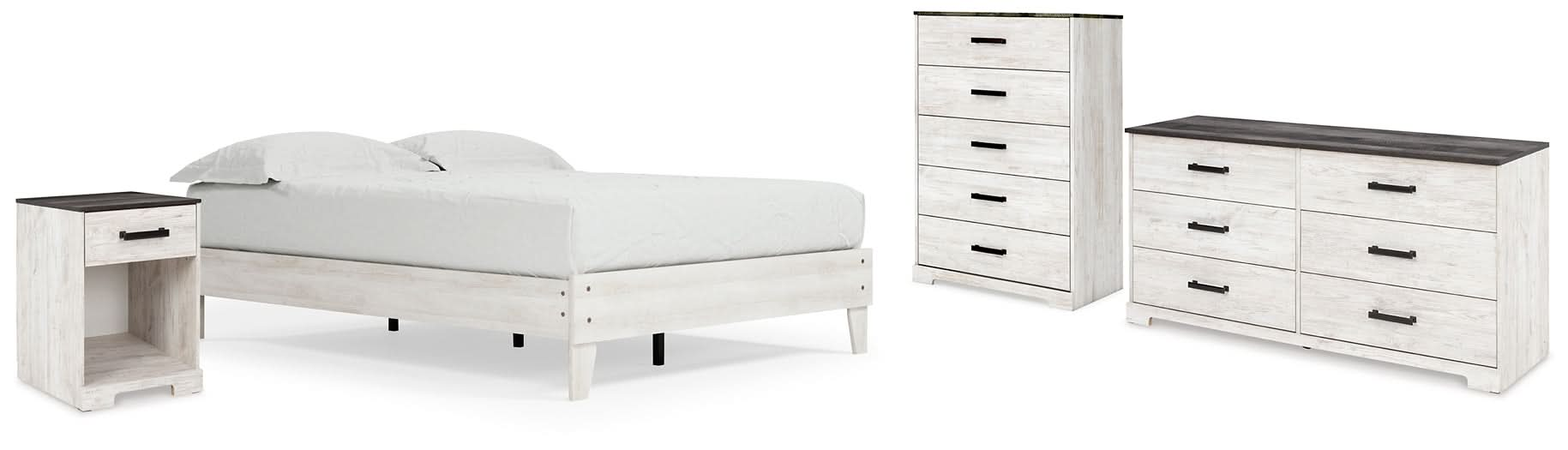 Ashley Express - Shawburn Queen Platform Bed with Dresser, Chest and Nightstand - Walo Furniture