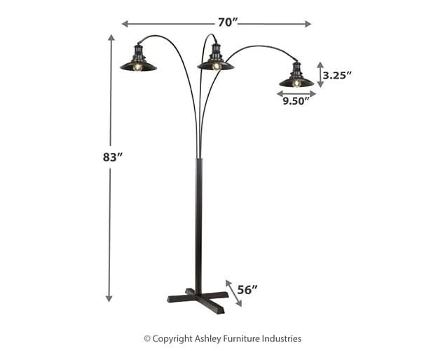 Ashley Express - Sheriel Metal Arc Lamp (1/CN) - Walo Furniture