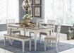 Ashley Express - Skempton Dining Table and 4 Chairs and Bench - Walo Furniture