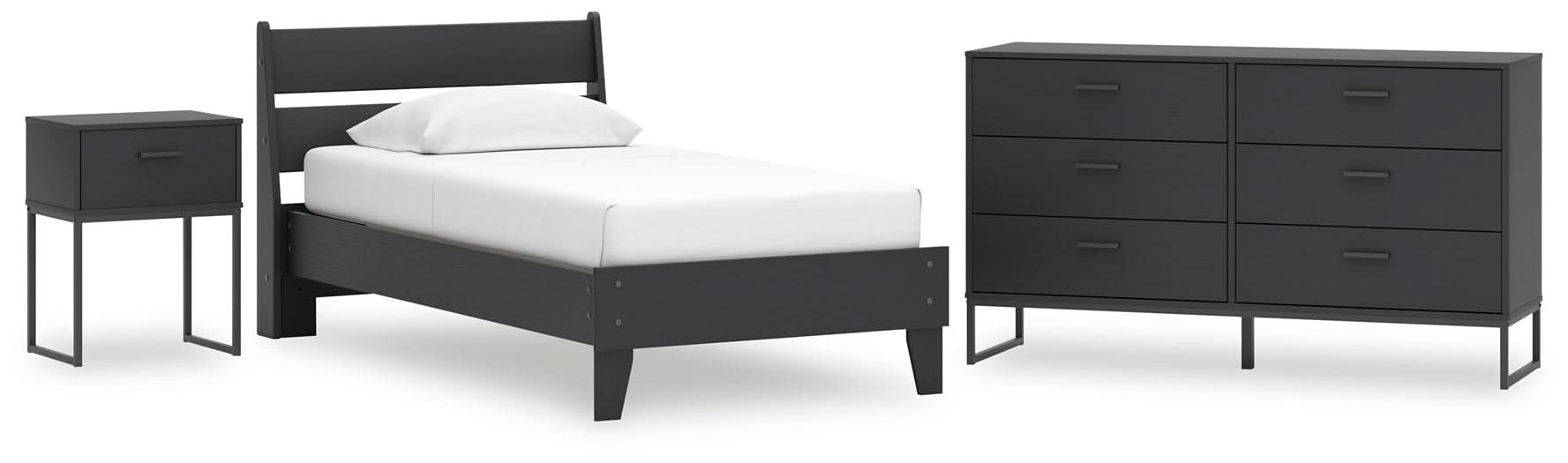 Ashley Express - Socalle Twin Panel Platform Bed with Dresser and Nightstand - Walo Furniture