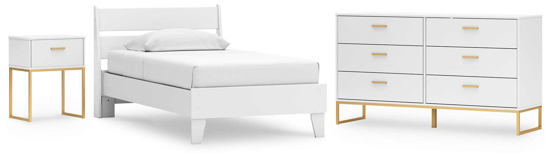 Ashley Express - Socalle Twin Panel Platform Bed with Dresser and Nightstand - Walo Furniture