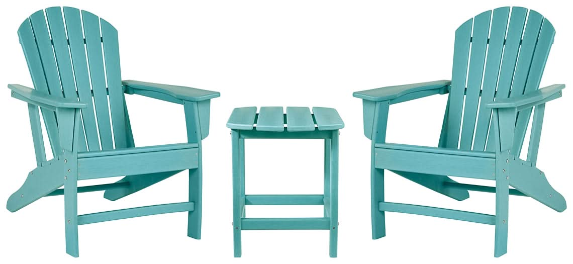 Ashley Express - Sundown Treasure 2 Outdoor Chairs with End Table - Walo Furniture