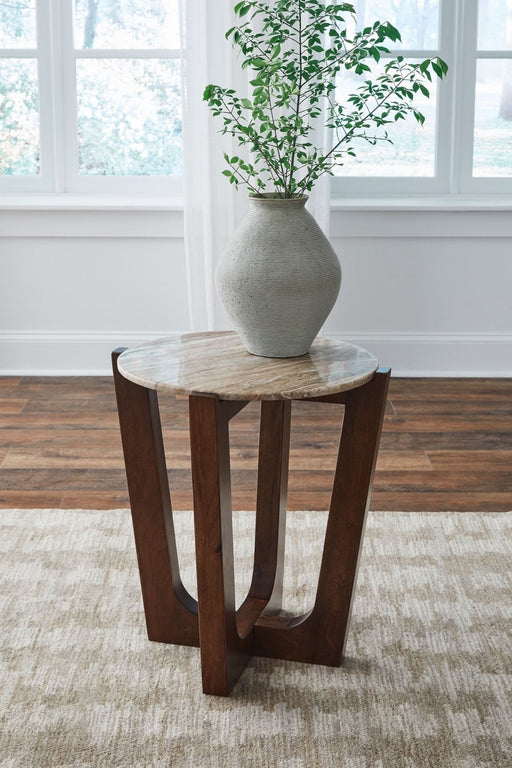 Ashley Express - Tanidore Round End Table - Walo Furniture