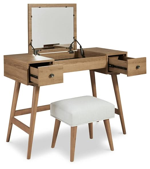 Ashley Express - Thadamere Vanity/UPH Stool (2/CN) - Walo Furniture