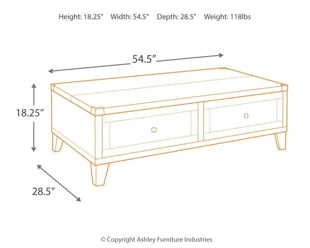 Ashley Express - Todoe Lift Top Cocktail Table - Walo Furniture