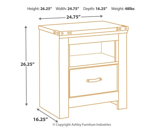 Ashley Express - Trinell One Drawer Night Stand - Walo Furniture