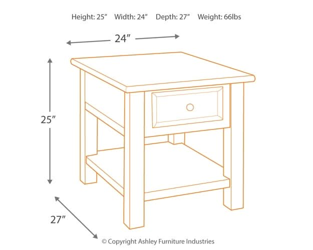 Ashley Express - Tyler Creek Rectangular End Table - Walo Furniture