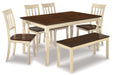 Ashley Express - Whitesburg Dining Table and 4 Chairs and Bench - Walo Furniture