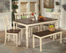 Ashley Express - Whitesburg Dining Table and 4 Chairs and Bench - Walo Furniture