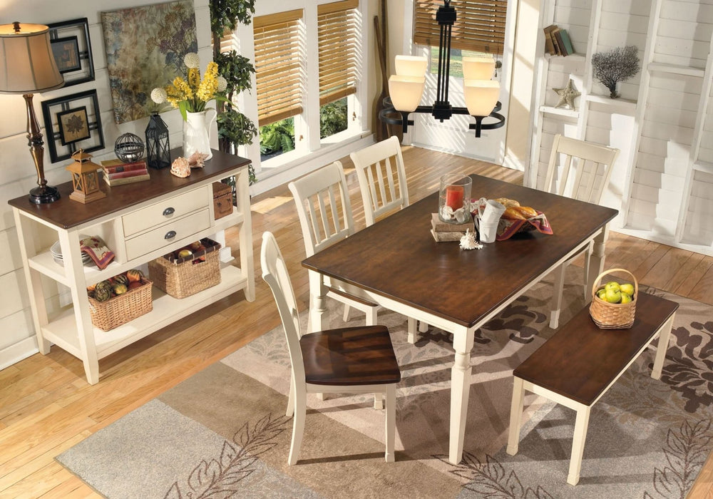 Ashley Express - Whitesburg Dining Table and 4 Chairs and Bench - Walo Furniture