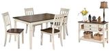 Ashley Express - Whitesburg Dining Table and 4 Chairs with Storage - Walo Furniture