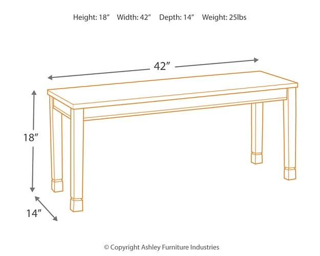 Ashley Express - Whitesburg Large Dining Room Bench - Walo Furniture