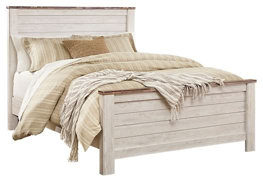 Ashley Express - Willowton Queen Panel Bed with Mattress - Walo Furniture