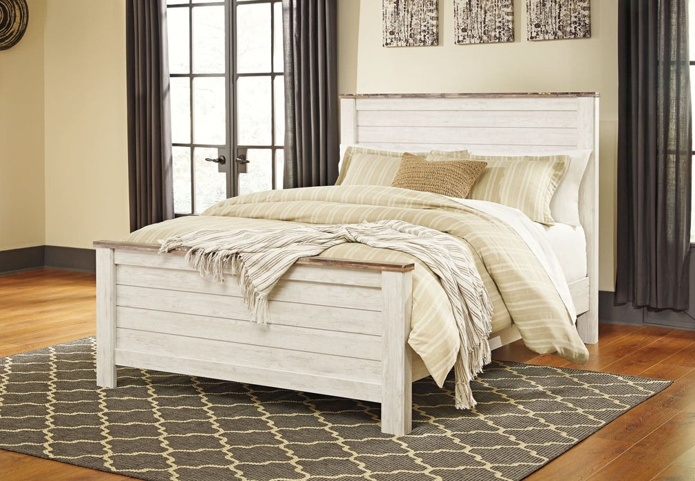 Ashley Express - Willowton Queen Panel Bed with Mattress - Walo Furniture