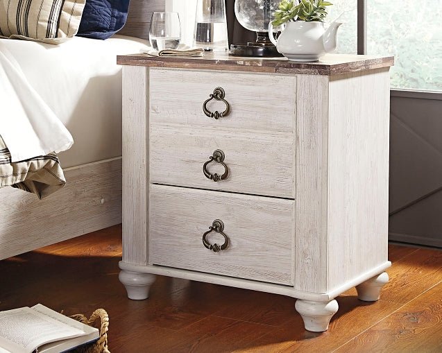 Ashley Express - Willowton Two Drawer Night Stand - Walo Furniture