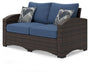 Ashley Express - Windglow Outdoor Loveseat and 2 Chairs with Coffee Table - Walo Furniture