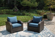 Ashley Express - Windglow Outdoor Loveseat and 2 Chairs with Coffee Table - Walo Furniture