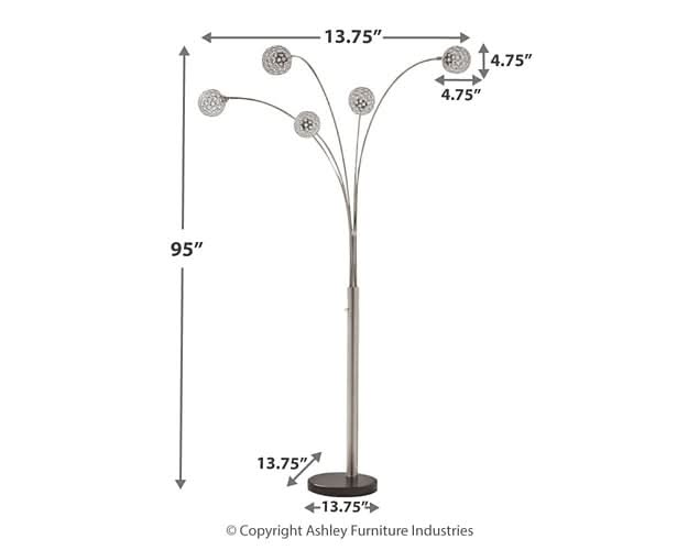 Ashley Express - Winter Metal Arc Lamp (1/CN) - Walo Furniture