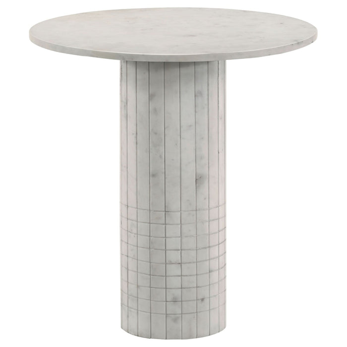 Astoria 2 - piece Marble Coffee and End Table Set White - Walo Furniture