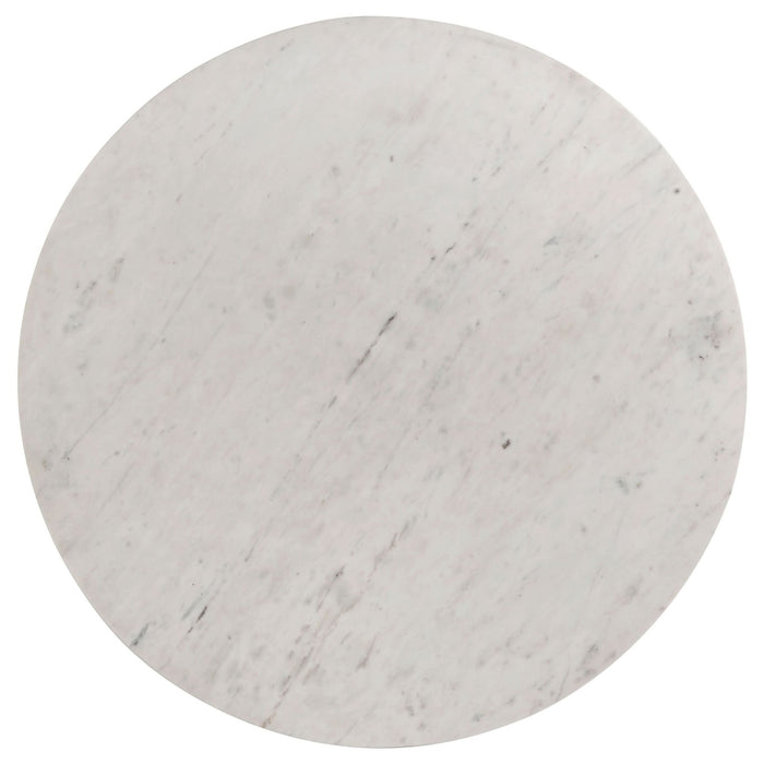 Astoria Round Genuine Marble Coffee Table White - Walo Furniture