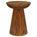 Aureo Round Solid Wood Accent Side Table Wild Honey - Walo Furniture