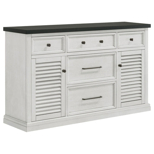 Aventine 5 - drawer Sideboard Buffet Cabinet Vintage White - Walo Furniture