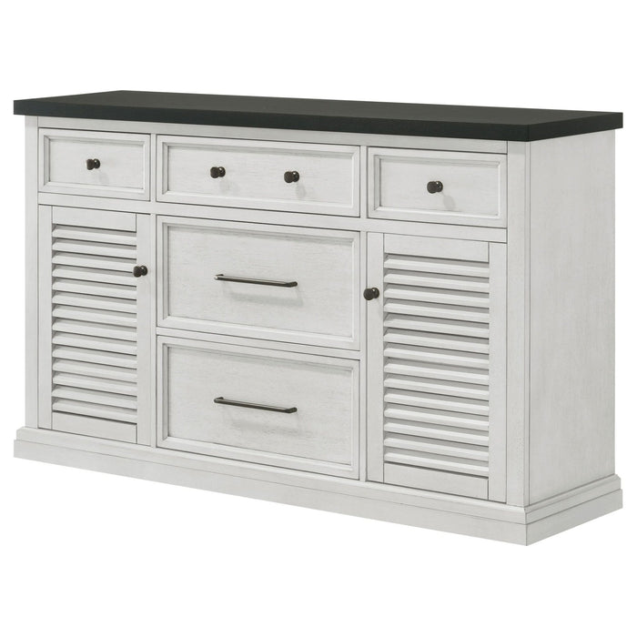 Aventine 5 - drawer Sideboard Buffet Cabinet Vintage White - Walo Furniture