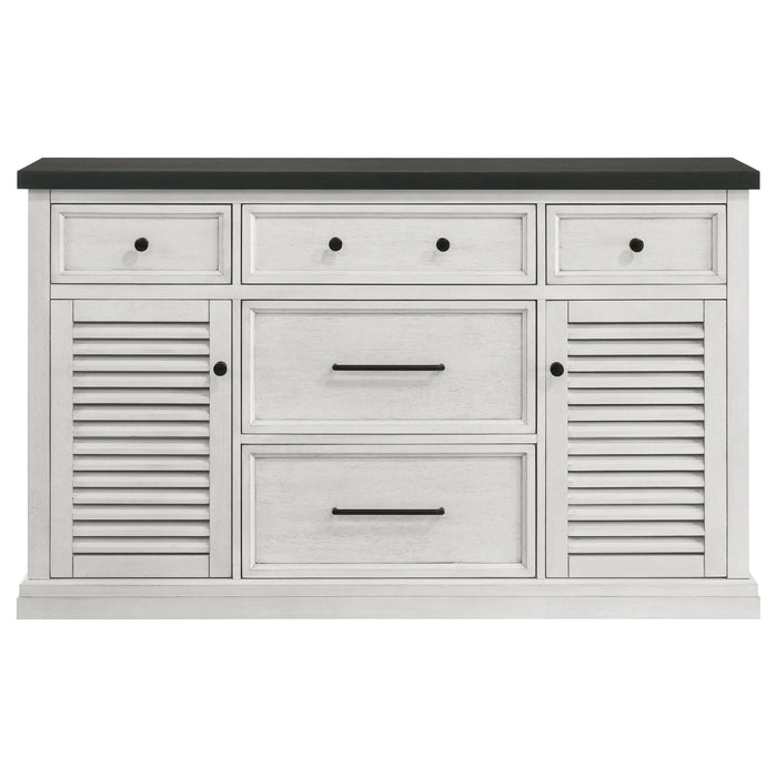 Aventine 5 - drawer Sideboard Buffet Cabinet Vintage White - Walo Furniture