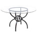 Aviano 5 - piece Round Glass Top Dining Table Set Gunmetal - Walo Furniture