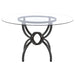 Aviano Round 48 - inch Glass Top Metal Dining Table Gunmetal - Walo Furniture